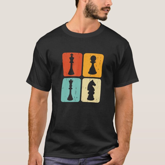 Chess Figures  Chess Player Pun Quote T-Shirt (Front)