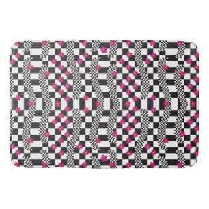 Chess flowers bath mat