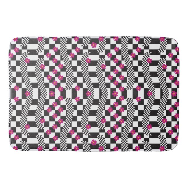 Chess flowers bath mat (Front)