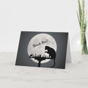 Chess Full Moon Cat and Mouse Game Thank You Card