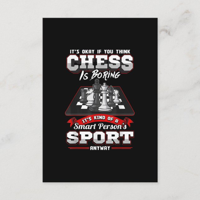 Chess Funny Quotes Humour Sayings Enclosure Card (Front)
