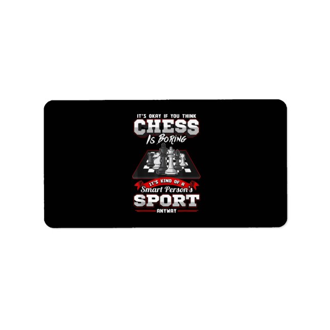 Chess Funny Quotes Humour Sayings Label (Front)