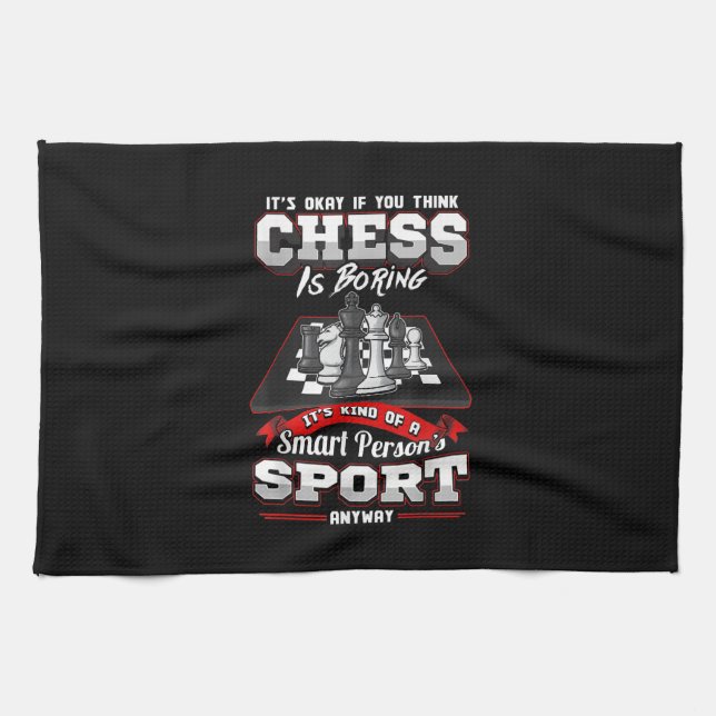 Chess Funny Quotes Humour Sayings Tea Towel (Horizontal)