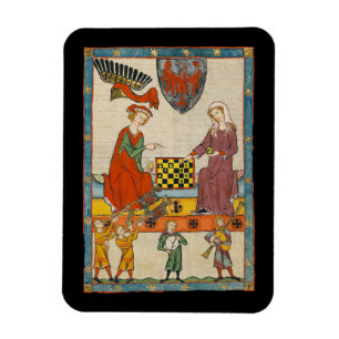 Chess Game 14th Century Codex Manesse Magnet