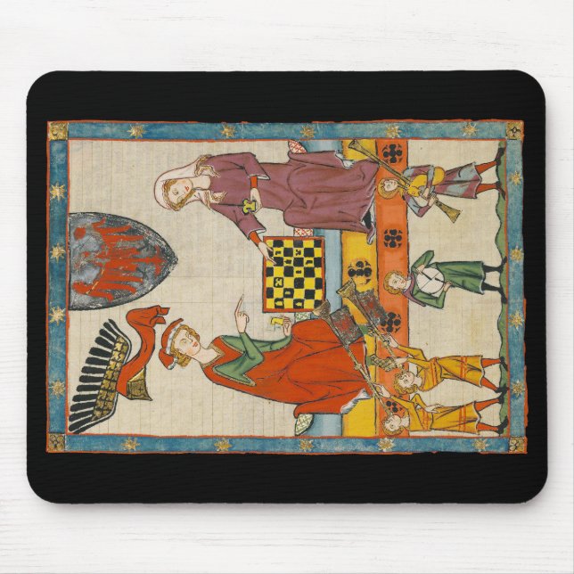 Chess Game 14th Century Codex Manesse Mouse Pad (Front)