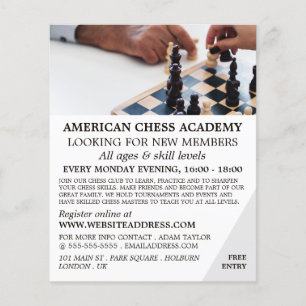 Chess Game, Chess Club Advertising Flyer