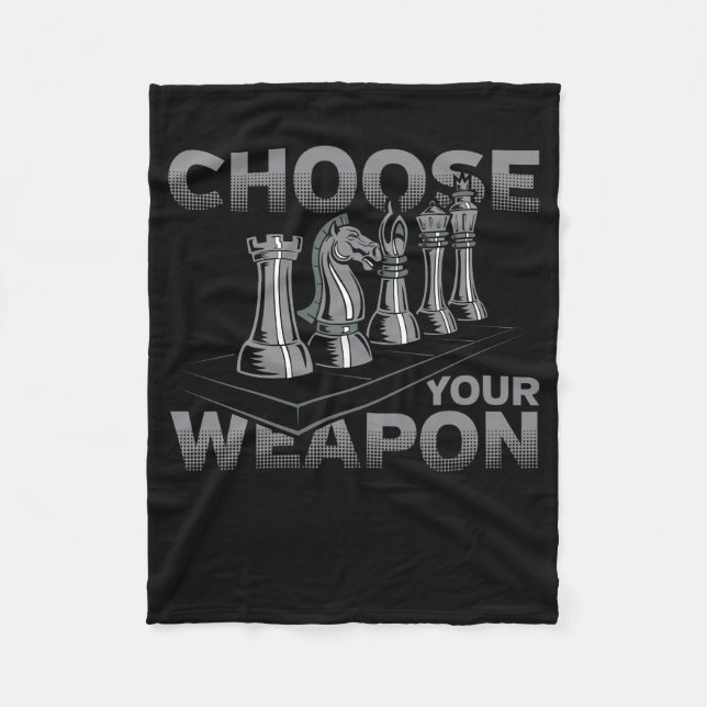 Chess Game Choose Your Weapon Fleece Blanket (Front)