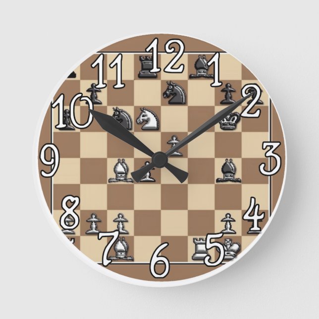 Chess Game design Wall Clock (Front)