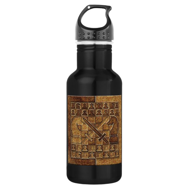CHESS GAME IN STONE 532 ML WATER BOTTLE (Front)