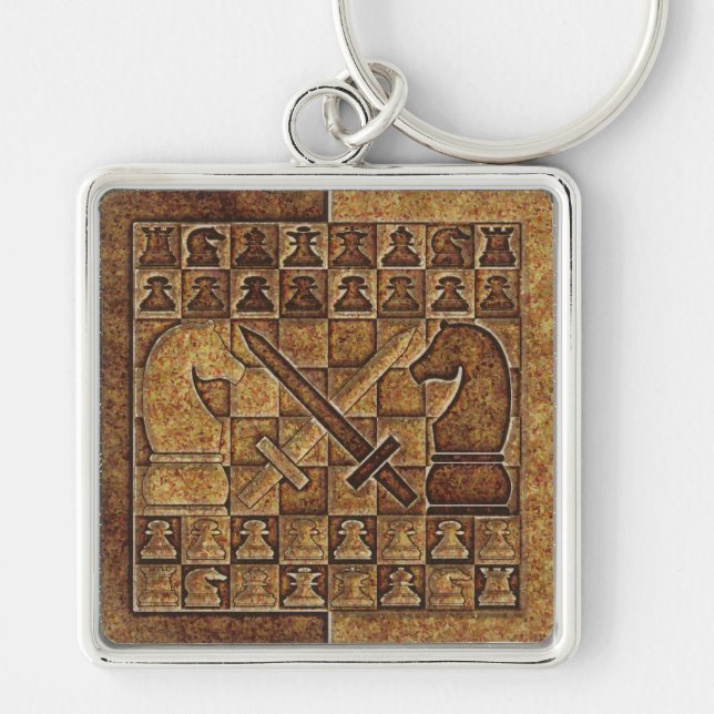 CHESS GAME IN STONE KEY RING (Front)