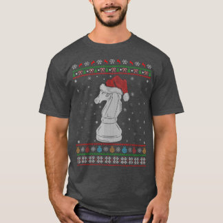 Chess Game Lover Xmas Lights Santa Chess Ugly Chri T-Shirt