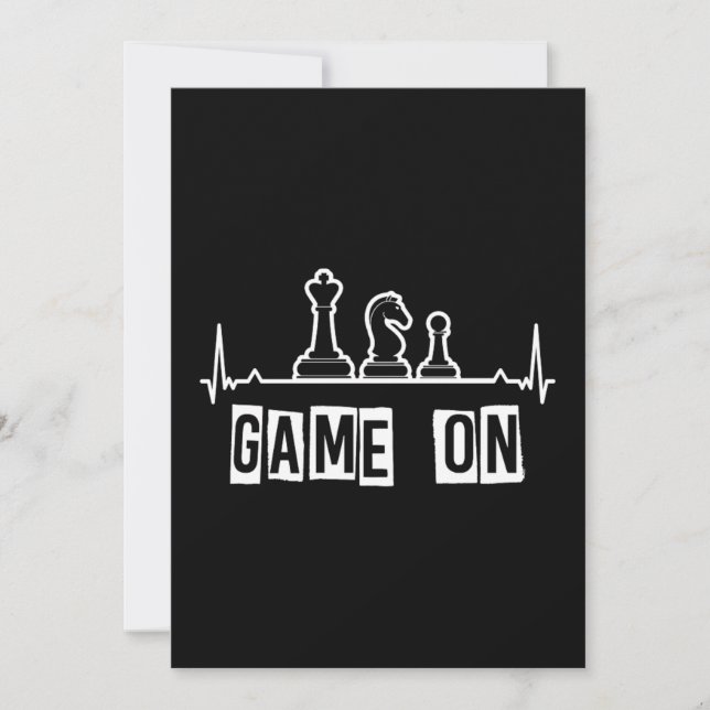 Chess Game On Checkmate Pieces Board Player Gift Invitation (Front)