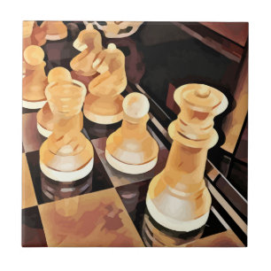 Chess game Original Abstract art Ceramic Tile
