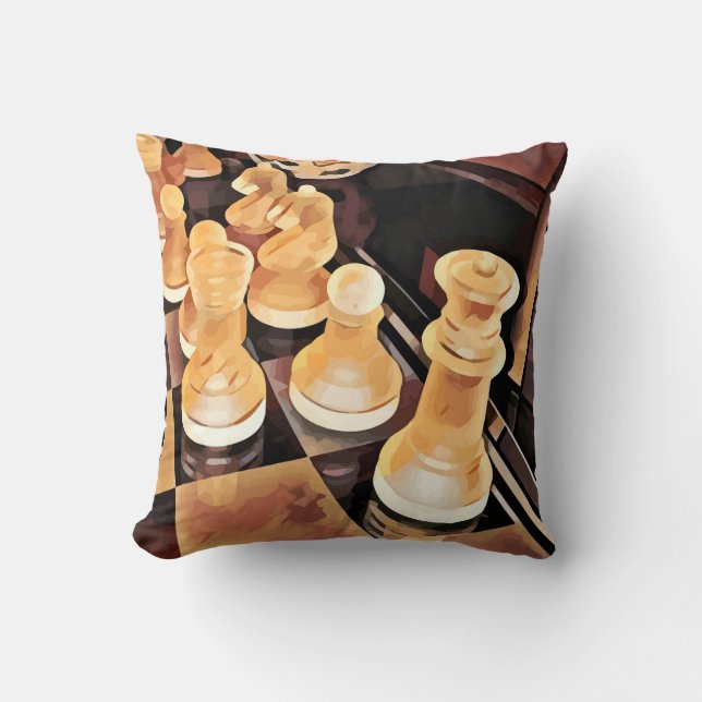 Chess game Original Abstract art  Cushion (Front)