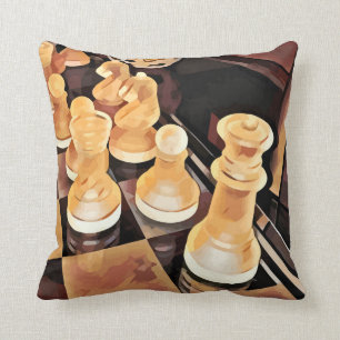 Chess game Original Abstract art  Cushion