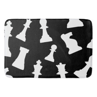 Chess game pieces design bath mat