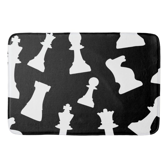 Chess game pieces design  bath mat (Front)