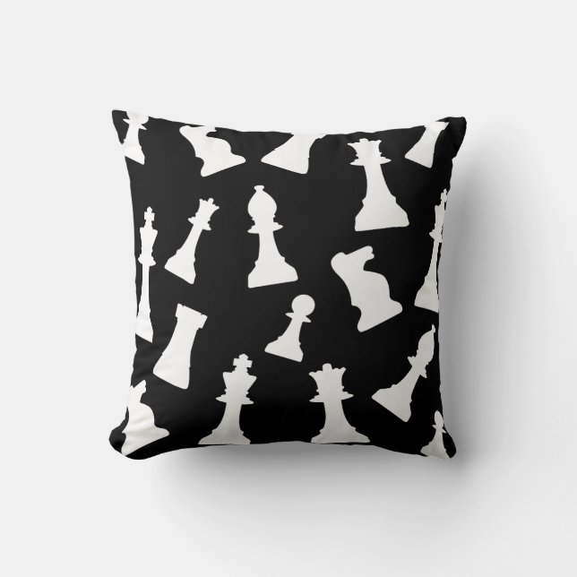 Chess game pieces pattern  cushion (Front)