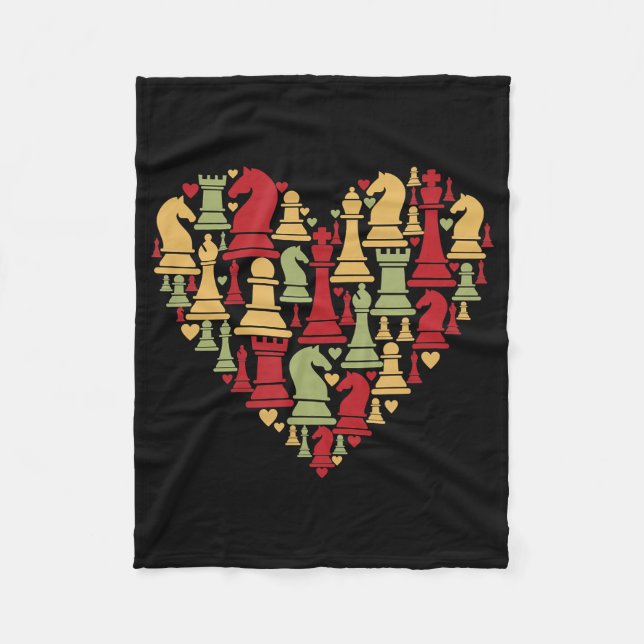 Chess Gift | I Really Love Chess Fleece Blanket (Front)