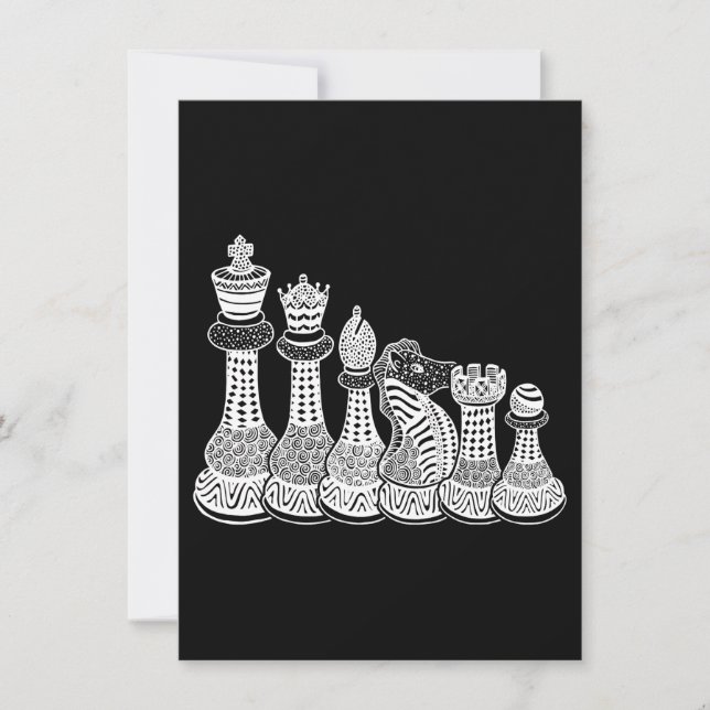 Chess Gift | I Really Love The Chess Pieces Invitation (Front)