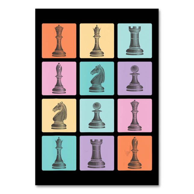 Chess Gift | I Really Love The Chess Pieces Table Number (Front)