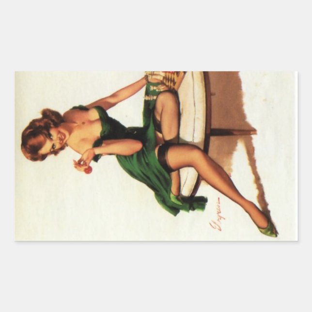 Chess Girl Pin Up Rectangular Sticker (Front)