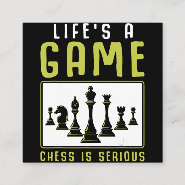 Chess Heartbeat Chess Master Chess Club Square Business Card (Front)