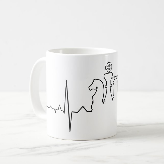 Chess Heartbeat Coffee Mug (Front Left)