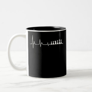 Chess Heartbeat Funny Heartbeat Lover TShirt Two-Tone Coffee Mug