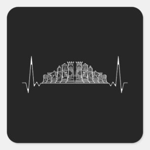 Chess Heartbeat Square Sticker