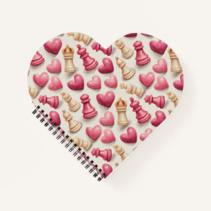 Chess & Hearts Valentines Pattern Notebook