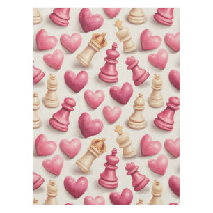 Chess & Hearts Valentines Pattern Tablecloth