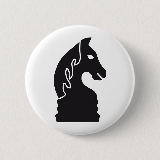 chess horse 6 cm round badge (Front)