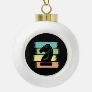 Chess Horse Retro Ceramic Ball Christmas Ornament