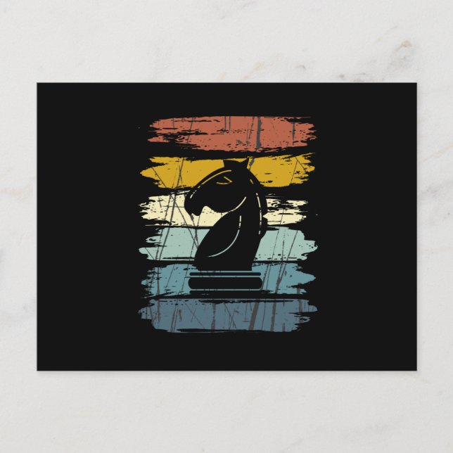 Chess Horse Retro Postcard (Front)