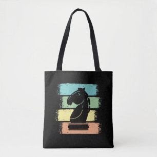 Chess Horse Retro Tote Bag