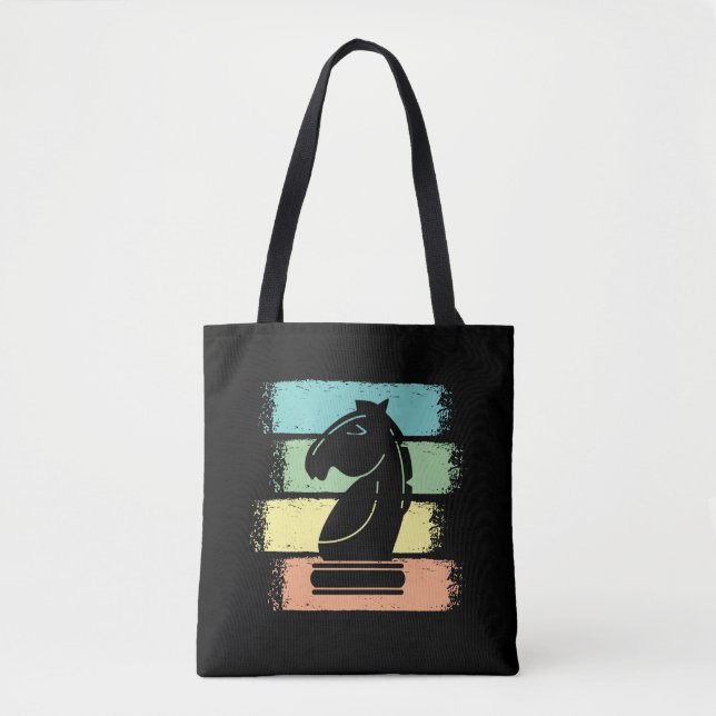 Chess Horse Retro Tote Bag (Front)