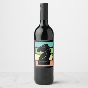Chess Horse Retro Wine Label