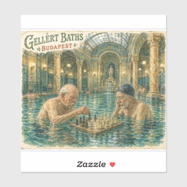 Chess in the Gellert Baths Budapest Hungary (Sheet)