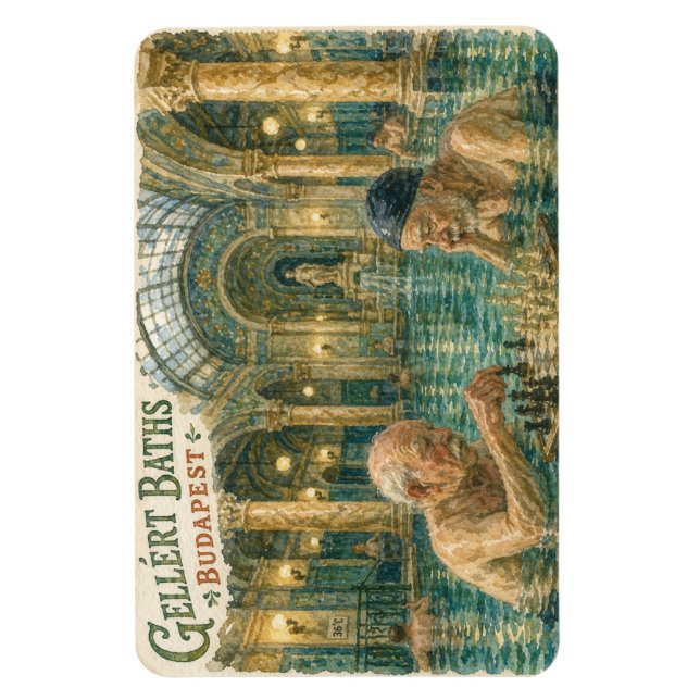 Chess in the Gellert Baths Budapest Hungary Magnet (Vertical)