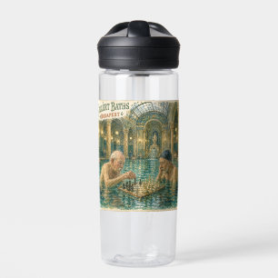 Chess in the Gellert Baths Budapest Hungary Water Bottle
