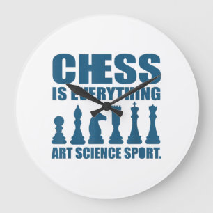 Chess Is Art Science Sports Gift Women Men Large Clock