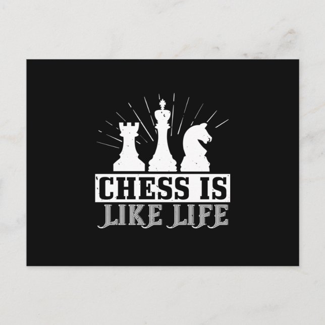 Chess Is Like Life Invitation Postcard (Front)