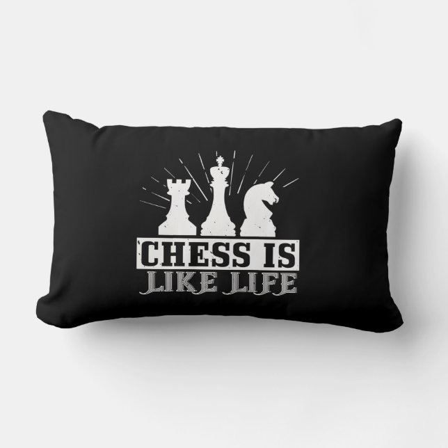 Chess Is Like Life Lumbar Cushion (Front)