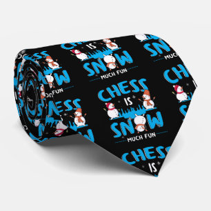 Chess is Snow Much Fun - Winter Holiday Snowman Tie