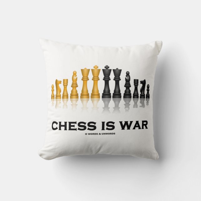 Chess Is War Reflective Chess Set Pieces Cushion (Front)