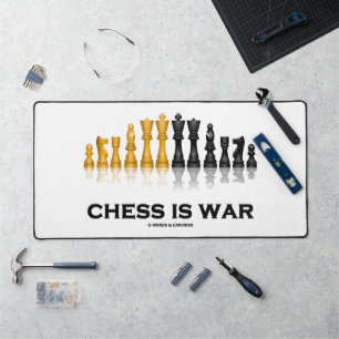 Chess Is War Reflective Chess Set Pieces Desk Mat