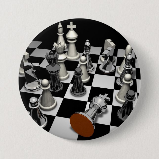 Chess Keychain 7.5 Cm Round Badge (Front)