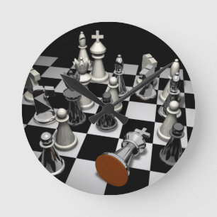 Chess Keychain Round Clock