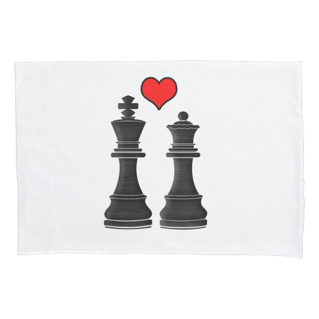 Chess King and Queen Love Pillowcase (Front)